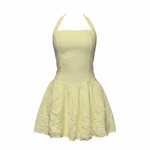 Hollister Pale Yellow Halter Skater Dress